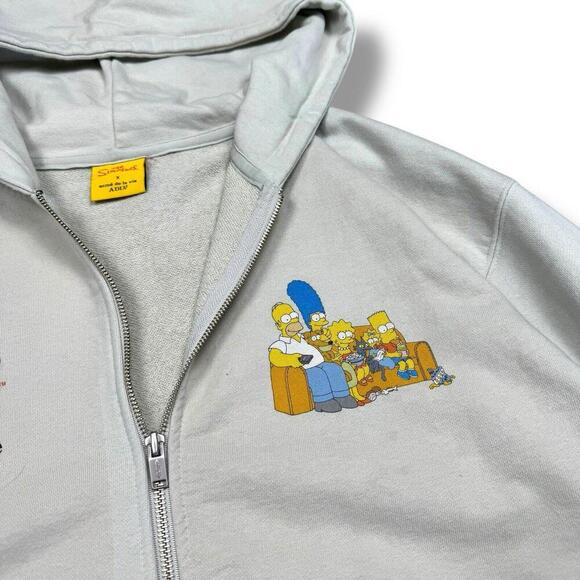 Acme De La Vie x The Simpsons Hoodie Full Zip Light Beige Men’s Size 1 Rare - Picture 5 of 15